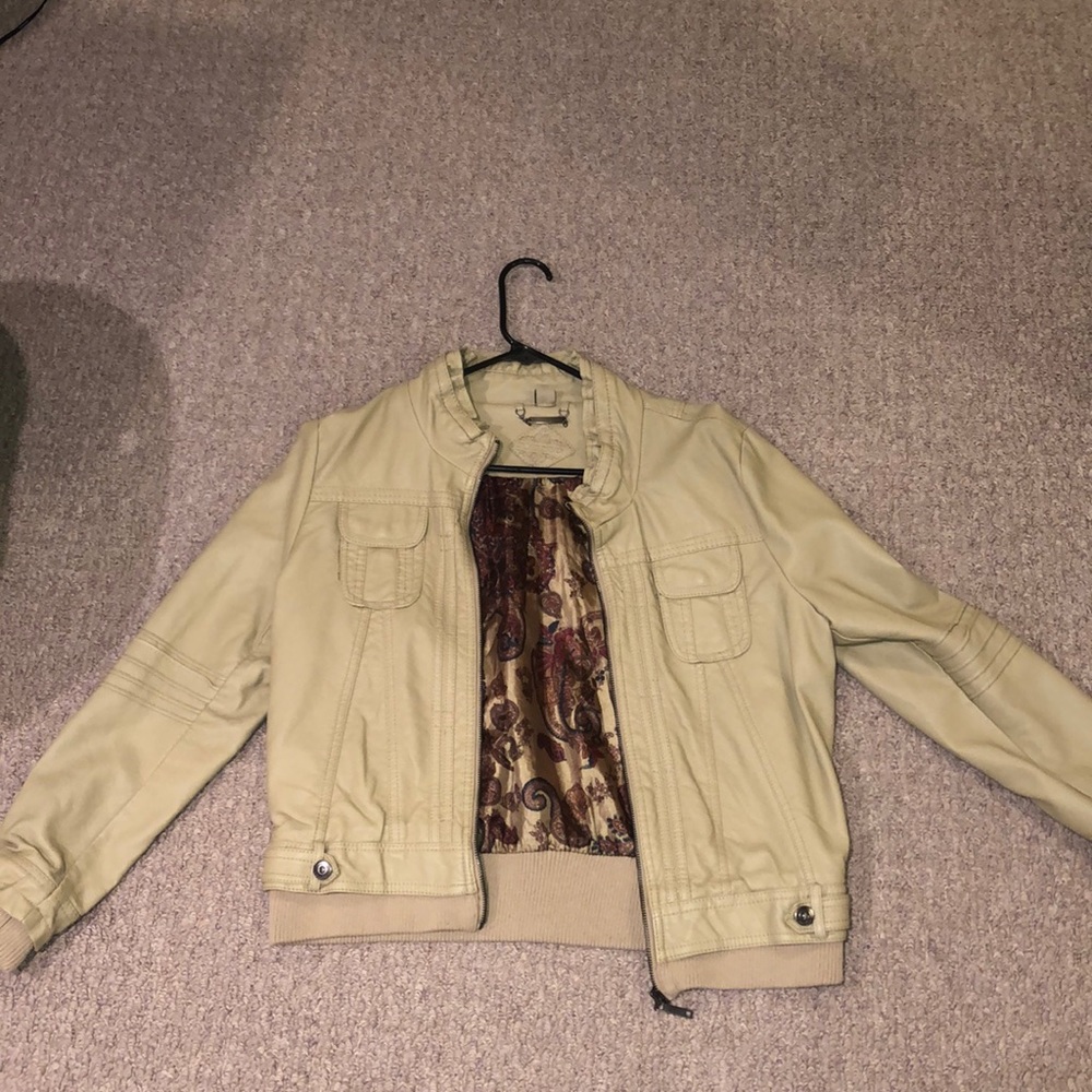 Cream leather jacket